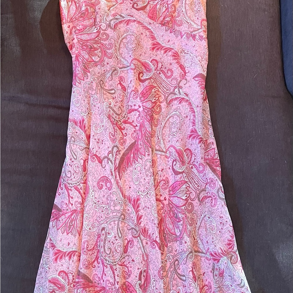 Ann Taylor Pink and Red Paisley Dress